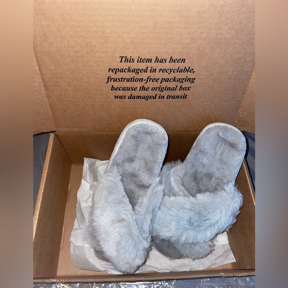 BRAND NEW GREY SLIPPERS